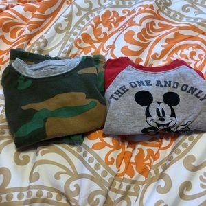 2 pairs of 2 piece Mickey and Camo Pajamas